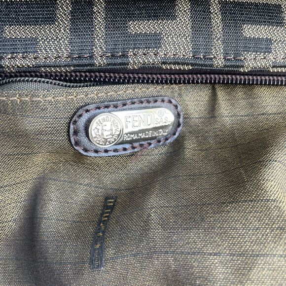VTG RARE FENDI Zucca Pattern Shoulder Bag Hand Bag Mamma Baguette 71-15980-001 - Picture 8 of 16